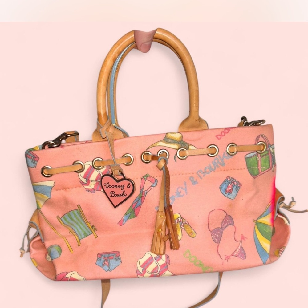 Vintage Dooney & Bourke Pink Patterned Women's Purse